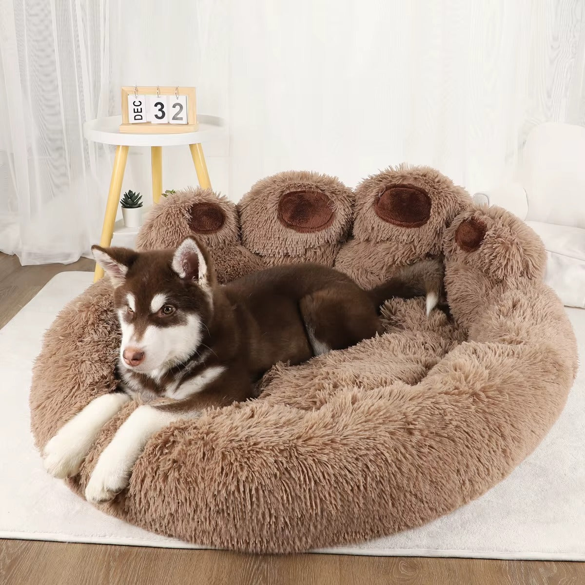 Petona™ Calming Plush Dog Bed – Warm & Cozy Sleep Nest